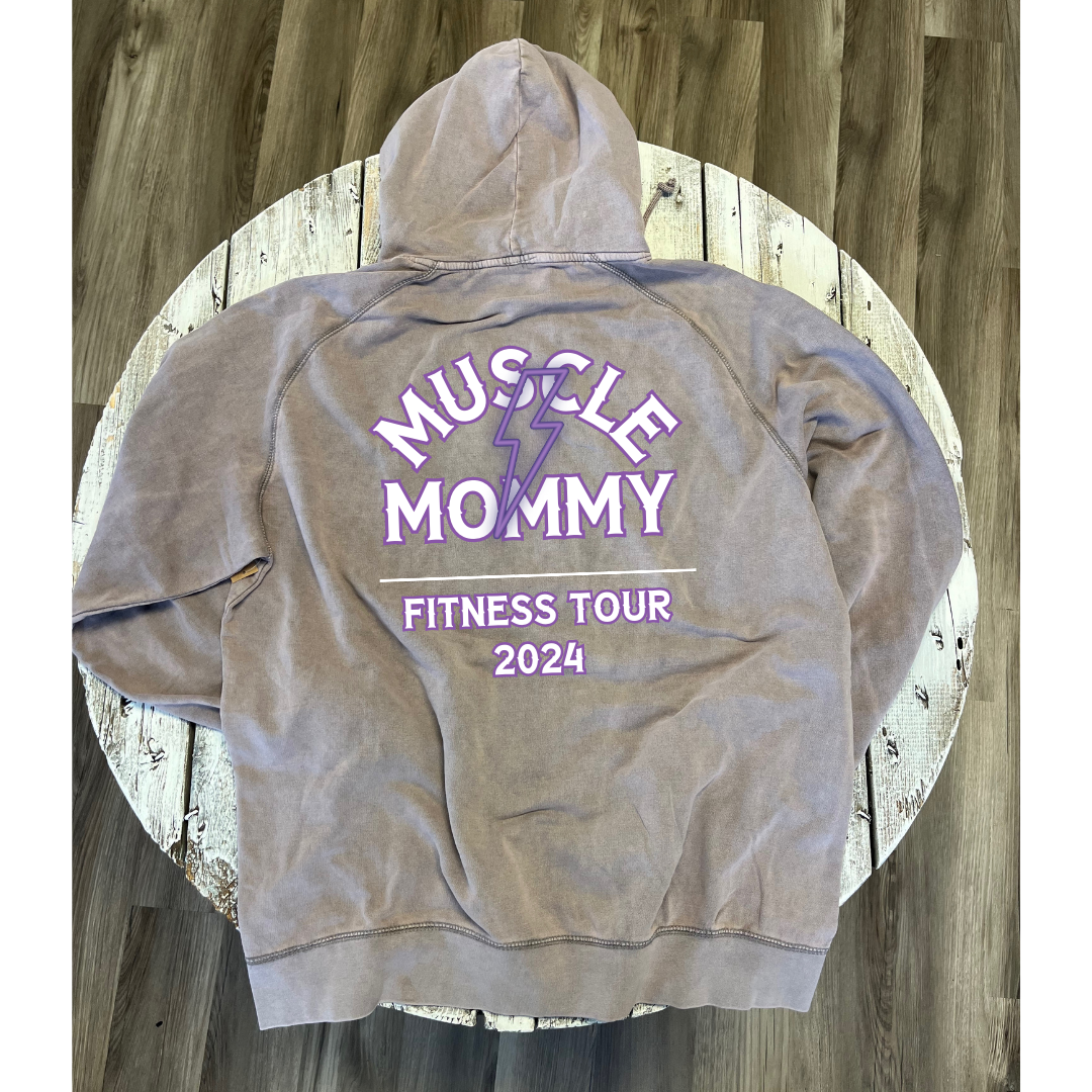 Muscle Mommy Vintage Tee and Hoodie (Zinc Color)